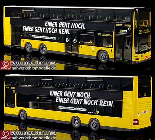 Rietze Busmodell Artikel 67781 Neoman M A N Lions City D D Doppeldecker D L Null 7 Berliner Verkehrsbetriebe Werbesprche