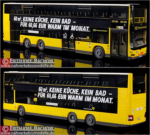 Rietze Busmodell Artikel 67781 Neoman M A N Lions City D D Doppeldecker D L Null 7 Berliner Verkehrsbetriebe Werbesprche