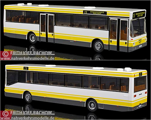 Rietze Busmodell Artikel 72100 M A N S L 202 M A N Werbemodell wei gelb grau