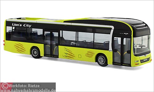 Rietze Busmodell Artikel 67631 M A N Lions City Hybrid 2015 im Vorfhrdesign