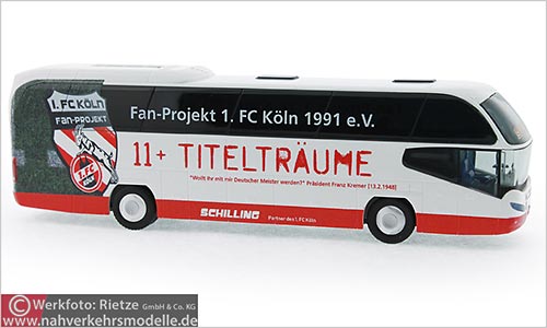 Rietze Busmodell Artikel 67138 Neoplan Cityliner 2007 Schilling Reisen Hrth Fanbus erster F C Kln