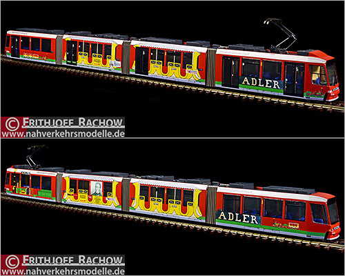 Rietze Linie 8 Straenbahnmodell  Artikel STRA01032 Adtranz G T 8 Verkehrs Aktiengesellschaft Nrnberg